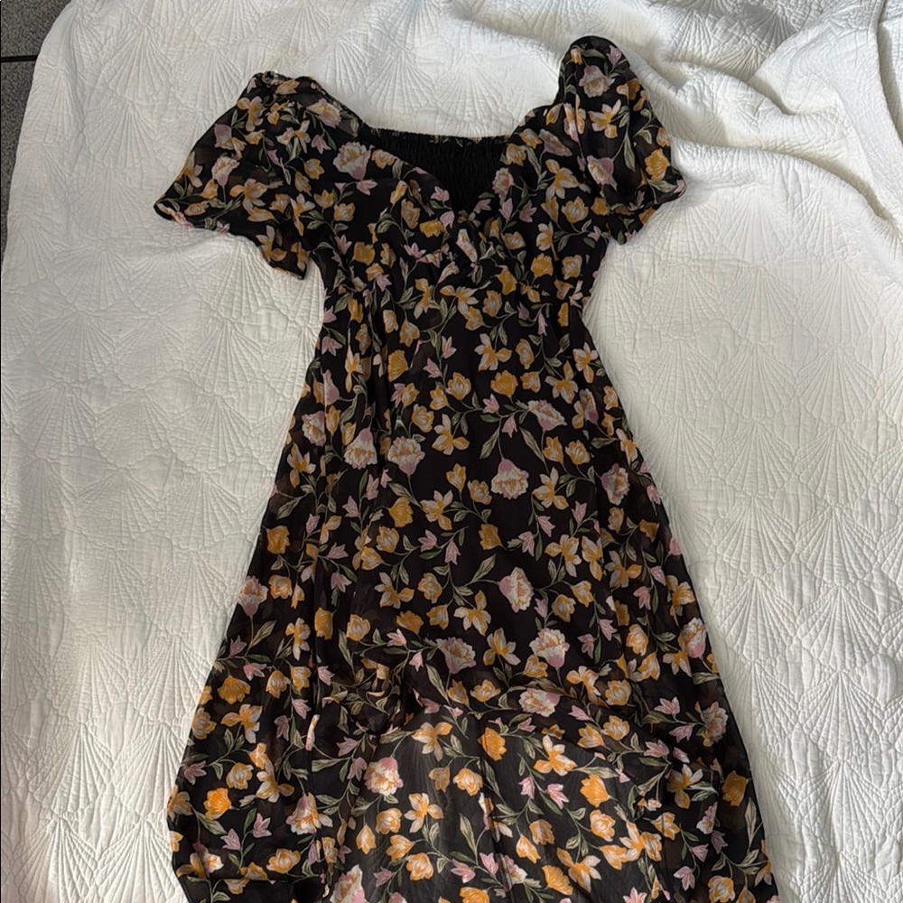 Target Black Floral Midi Dress
